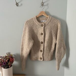 Zara Women's Beige Cardigan Sweater